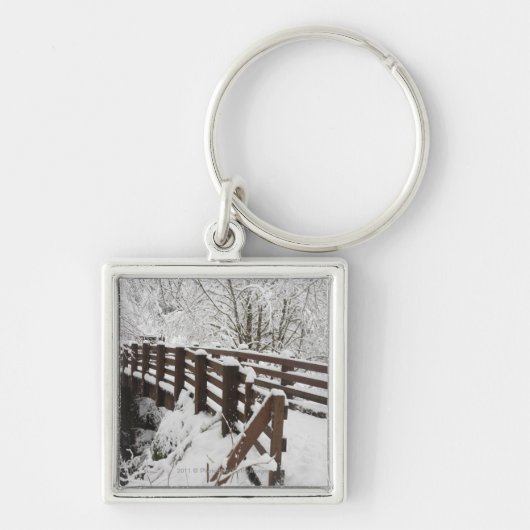 Sneeuwbedekking Woodenbrug Sleutelhanger (Voorkant)