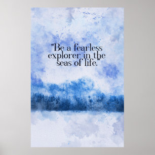 Sneeuwbedekt bos Frozen Lake motivatie quote Poster