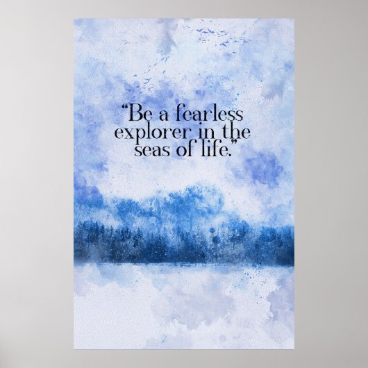 Sneeuwbedekt bos Frozen Lake motivatie quote Poster (Voorkant)