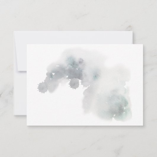 Sneeuwbedekte bergen Pine Trees Wedding RSVP (Achterkant)