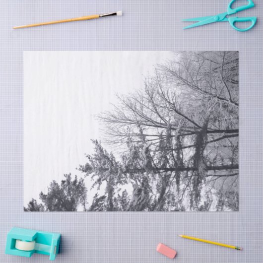 Sneeuwbedekte Bomen Weefselpapier Tissuepapier (Craft)