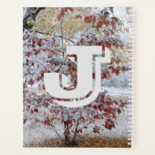 Sneeuwbedekte eikenboom, herfst / winterscène planner (Achterkant)