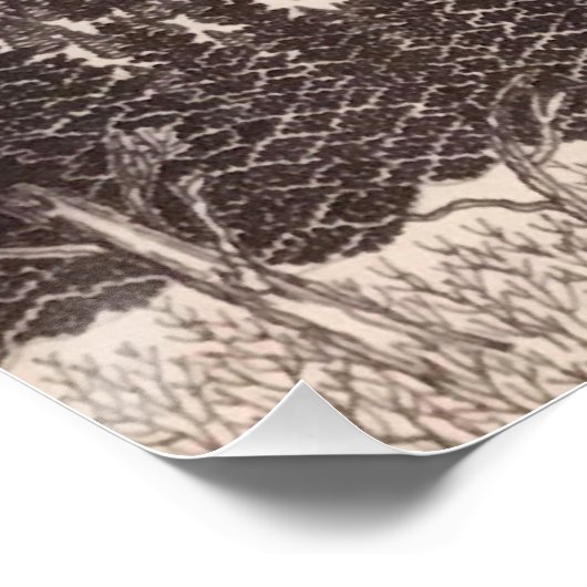 Sneeuwbedekte pieken Peak Pen/Pencil Illustratie Perfect Poster (Hoek)