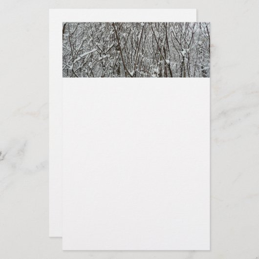 Sneeuwbedekte takken winter Abstract Briefpapier (Voorkant / Achterkant)