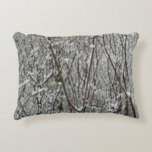 Sneeuwbedekte takken winter Abstract Decoratief Kussen