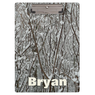 Sneeuwbedekte takken winter Abstract Klembord