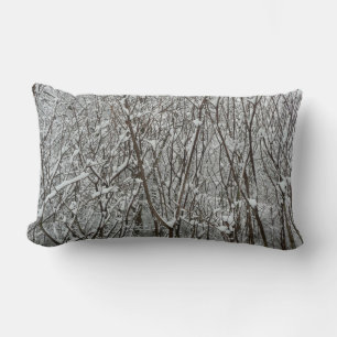 Sneeuwbedekte takken winter Abstract Kussen