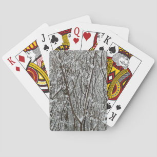 Sneeuwbedekte takken winter Abstract Pokerkaarten