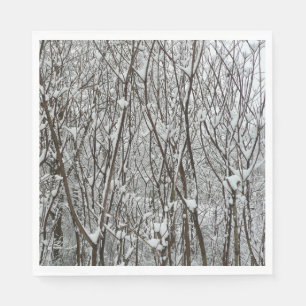 Sneeuwbedekte takken winter Abstract Servet