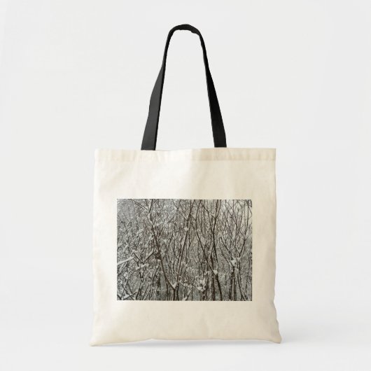 Sneeuwbedekte takken winter Abstract Tote Bag (Voorkant)
