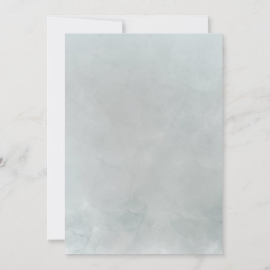 Sneeuwbeklimde bergen in het schilderwoud save the date (Achterkant)