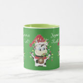 Sneeuwbel de koe & de Xmas lichten groene mok (Midden)