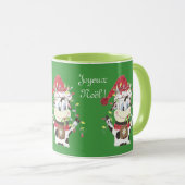 Sneeuwbel de koe & de Xmas lichten groene mok (Voorkant rechts)