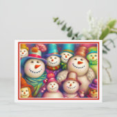 Sneeuwbende budget Kerstmis Feestdagenkaart (Staand voorkant)