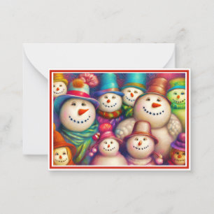 Sneeuwbende budget mini Kerstmis Notitiekaartje