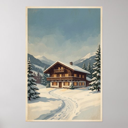 Sneeuwberg Chalet Poster (Voorkant)