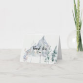 Sneeuwberg Groene Baby Shower Bedankkaart (Voorkant)