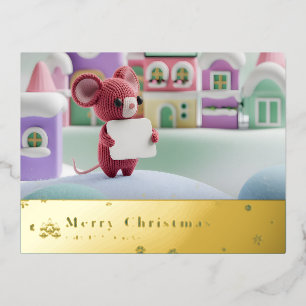 Sneeuwberg Muis Folie Vakantie Postkaart A Feestdagen Briefkaart