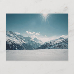 Sneeuwberg Panorama vintage Reisansichtkaart. Briefkaart