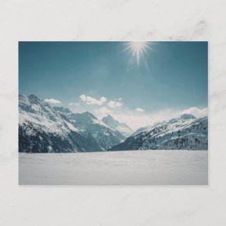 Sneeuwberg Panorama vintage Reisansichtkaart. Briefkaart