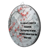 Sneeuwberg pruimenbloesem schilderij dartbord (Voorkant Rechts)