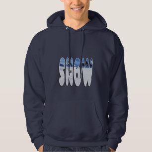 Sneeuwberg Skiër Typografie Ontwerp Hoodie