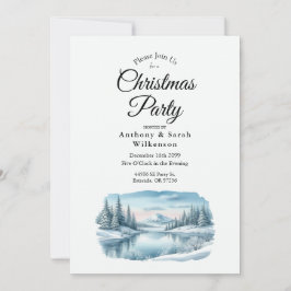 Sneeuwberg Wintermeer Kerstfeest Partij Kaart