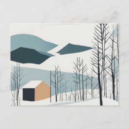 Sneeuwbergen Abstract Briefkaart Winter Feestdagen