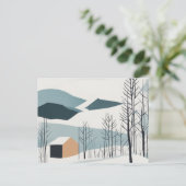 Sneeuwbergen Abstract Briefkaart Winter Feestdagen (Staand voorkant)