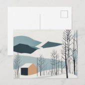 Sneeuwbergen Abstract Briefkaart Winter Feestdagen (Voorkant / Achterkant)