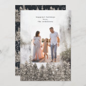 Sneeuwbergen Bomen Kerst Een Foto Feestdagenkaart (Voorkant / Achterkant)