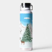 Sneeuwbergen Dor Geïsoleerde fles (Achterkant)