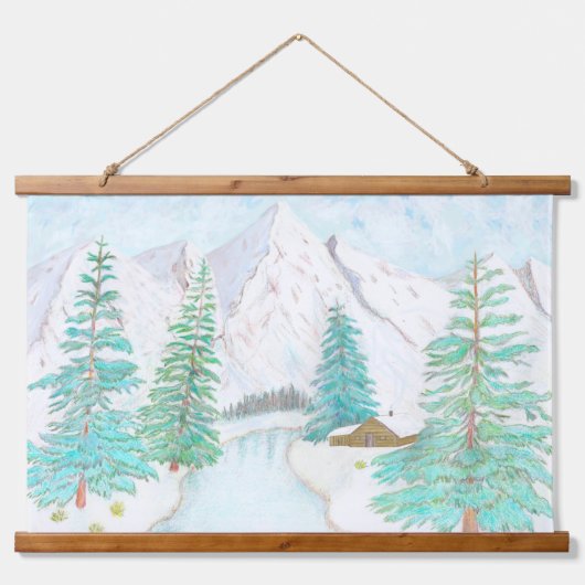 Sneeuwbergen Hangend Wandkleed (Voorkant)