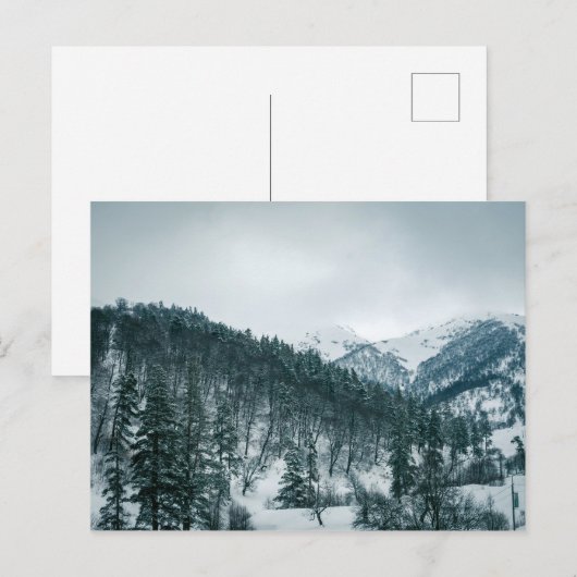 Sneeuwbergen in Georgië Briefkaart (Voorkant / Achterkant)