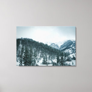 Sneeuwbergen in Georgië Canvas Afdruk