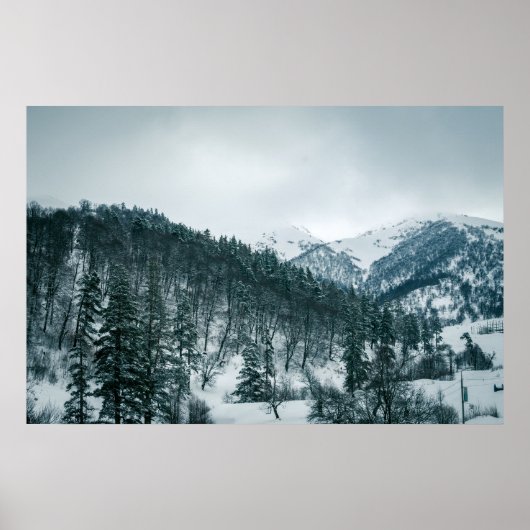 Sneeuwbergen in Georgië Poster (Voorkant)
