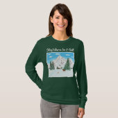 Sneeuwbergen Lange Groene T-shirt (Voorkant volledig)