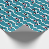 Sneeuwbergen met roze gondels cadeaupapier (Hoek)