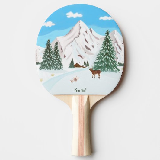 Sneeuwbergen Ping Pong Paddle Tafeltennisbatje (Voorkant)