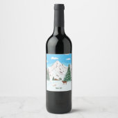 Sneeuwbergen Wijnlabel Wijn Etiket (Voorkant)