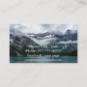 Sneeuwberggebieden in de mist bij het Plansee-meer Visitekaartje (Achterkant)