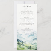 Sneeuwberglandschap Bruiloft Menu Kaart (Voorkant)