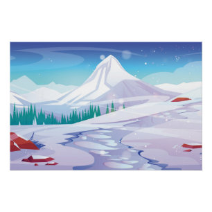 Sneeuwberglandschap Perfect Poster
