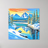 sneeuwbergreflectie canvas afdruk (Voorkant)