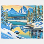 sneeuwbergreflectie fleece deken (Voorkant (Horizontaal))