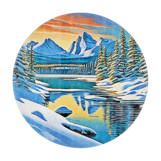 sneeuwbergreflectie snijplank (Voorkant)