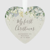 Sneeuwbes Baby's Eerste Kerst Foto Hart Ornament (voorkant)