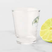 Sneeuwbes & Eucalyptus Gepersonaliseerde bruiloft Shot Glas (Links)