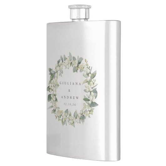 Sneeuwbes & Eucalyptus Huwelijks krans gepersonali Flacon (Links)