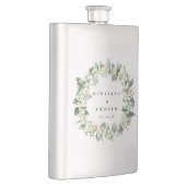 Sneeuwbes & Eucalyptus Huwelijks krans Naam Flacon (Rechts)